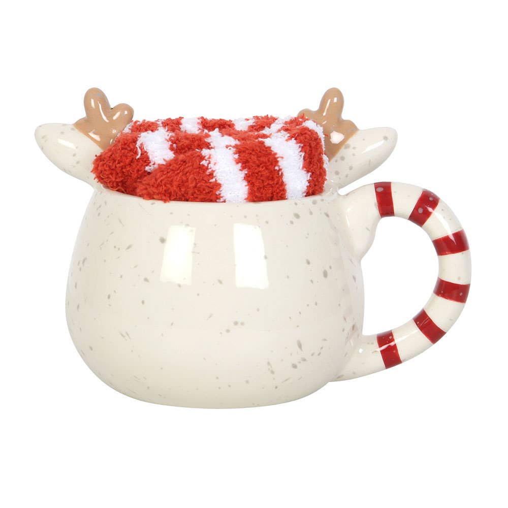 Ensemble tasse et chaussettes de Noël Rudolph le Renne