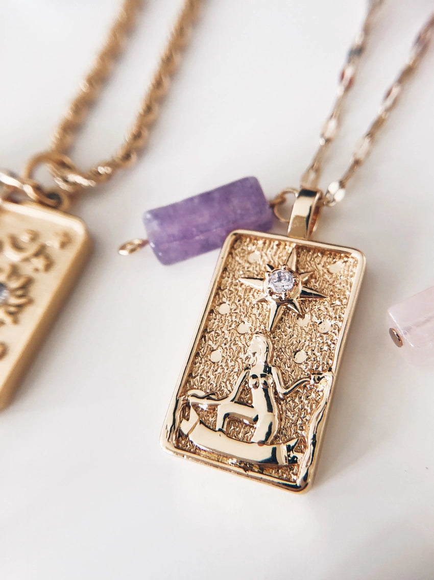 Collier pendentif carte de tarot