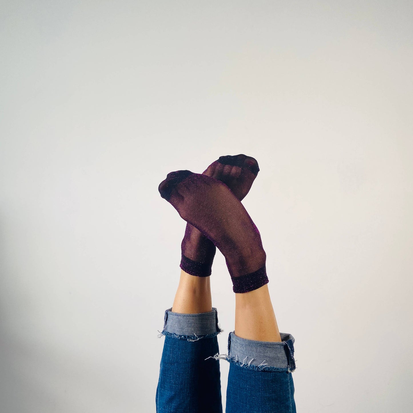 Léa lot de 6 paires de chaussettes fines à paillettes