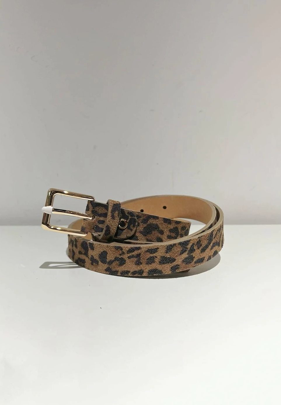 Ceinture LEA en daim imprimé léopard